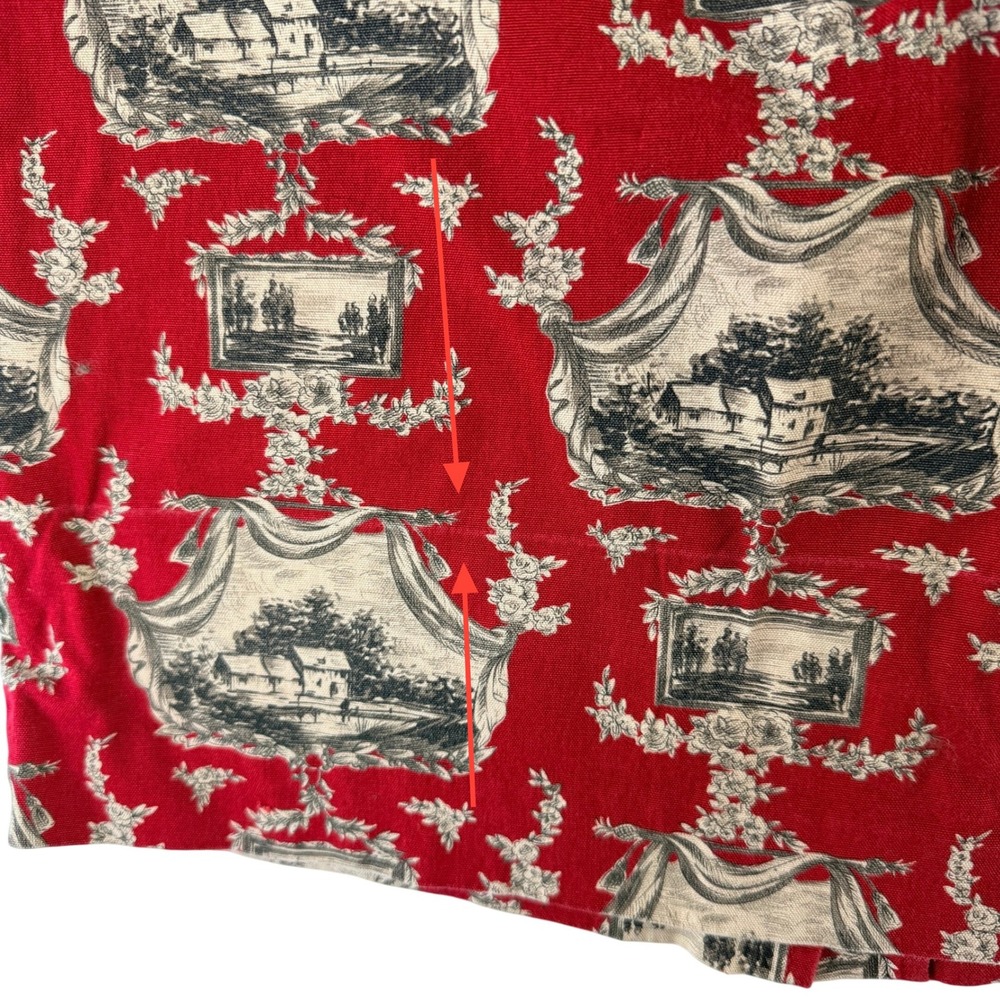Vintage Talbots Petites Red Toile de Jouy Cotton Skirt Size 8P - Picture 7 of 7